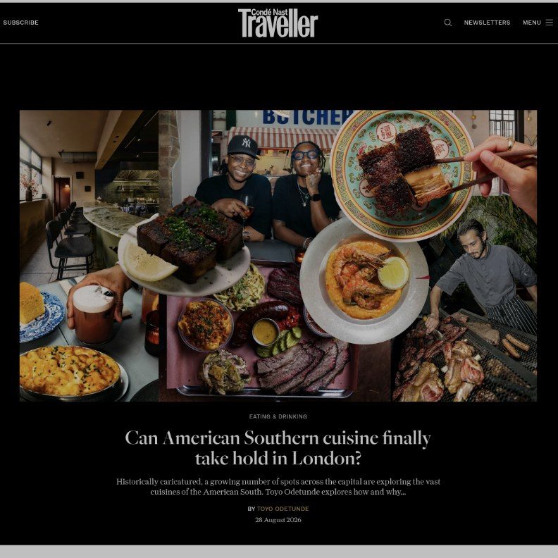 Condé Nast Traveller feature on Southern food in London