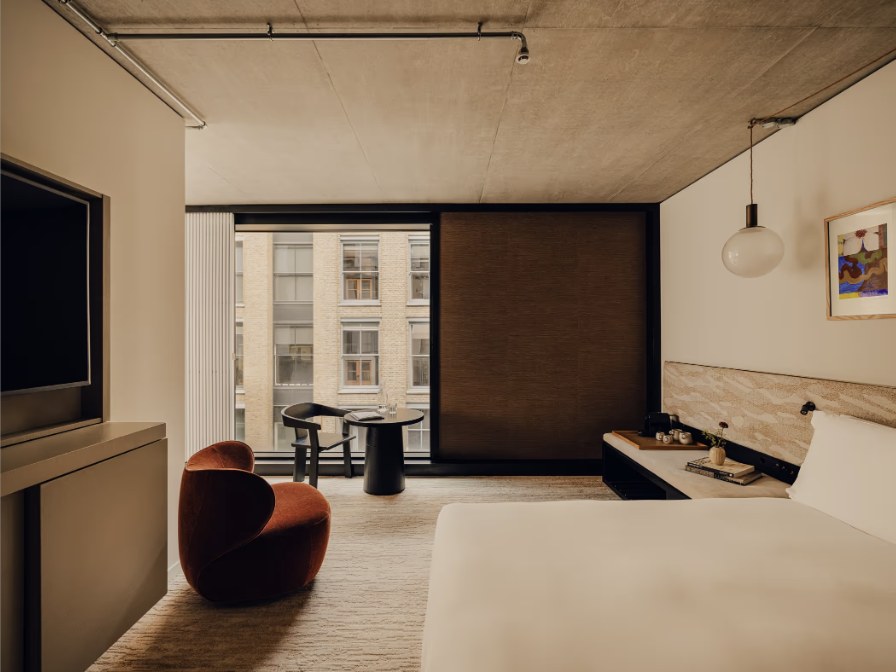 A junior suite at Aethos London Shoreditch
